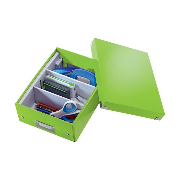 Зелена картонена кутия за съхранение с капак Click&Store - Leitz-image-3