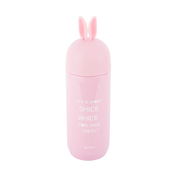 Розова термобутилка от неръждаема стомана Cute Rabbit, 280 ml - Tantitoni