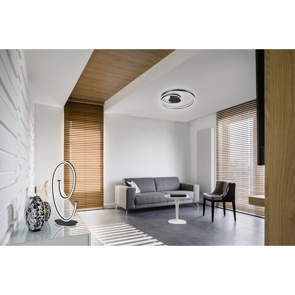 Черно LED осветително тяло за таван с гласово управление/ управление чрез мобилно приложение с метален абажур Ciola – CINQUE-image-1
