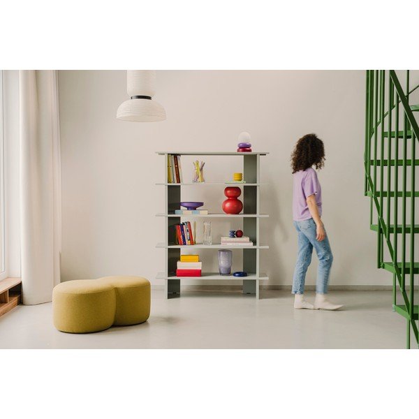 Светлосива метална библиотека 120x156x37 cm Hes – noo.ma-image-4