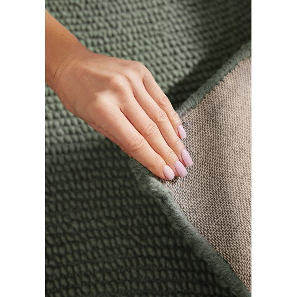 Тъмнозелена ръчно изработена вълнена пътека 80x200 cm Calmio – Hanse Home-image-3