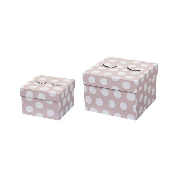 Комплект от 2 розови кутии за съхранение - Bloomingville