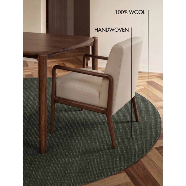 Тъмнозелен ръчно изработен вълнен кръгъл килим ø 160 cm Greenwich – Ted Baker-image-4