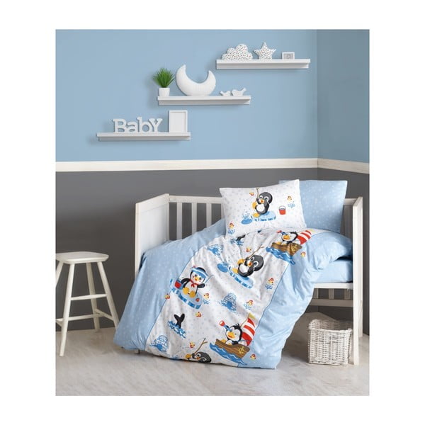 Памучно детско спално бельо за единично легло Penguen, 100 x 150 cm - Mijolnir