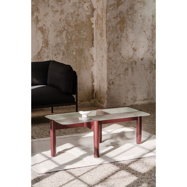 Бордо масичка за кафе със стъклен плот 55x105 cm Kob – noo.ma-image-4