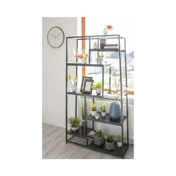 Черна метална етажерка за книги 102x178 cm Fushion - Leitmotiv-image-2