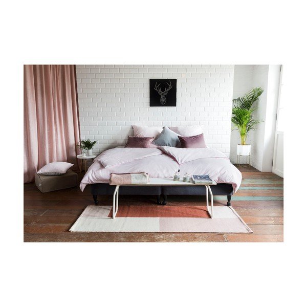 Розова удължена завивка за двойно легло от египетски памук 200x220 cm Peonia - WeLoveBeds-image-3