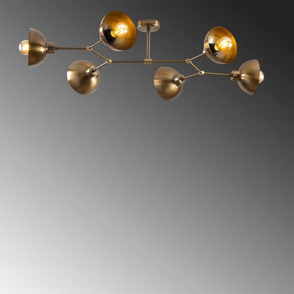 Осветително тяло за таван в златисто с метален абажур 52x102 cm Dram – Opviq lights-image-3