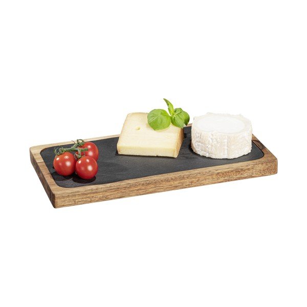 Дървена чиния за сервиране в черно и натурално 30x15 cm - Wenko-image-4