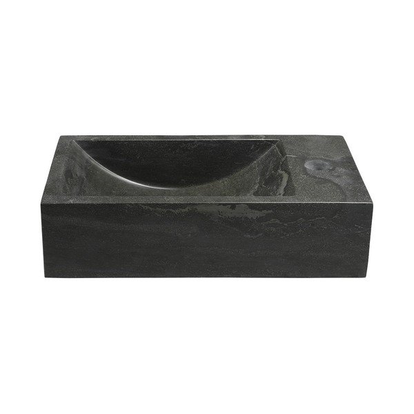 Черен каменен малък умивалник 40x22 cm Blok – Sapho-image-3
