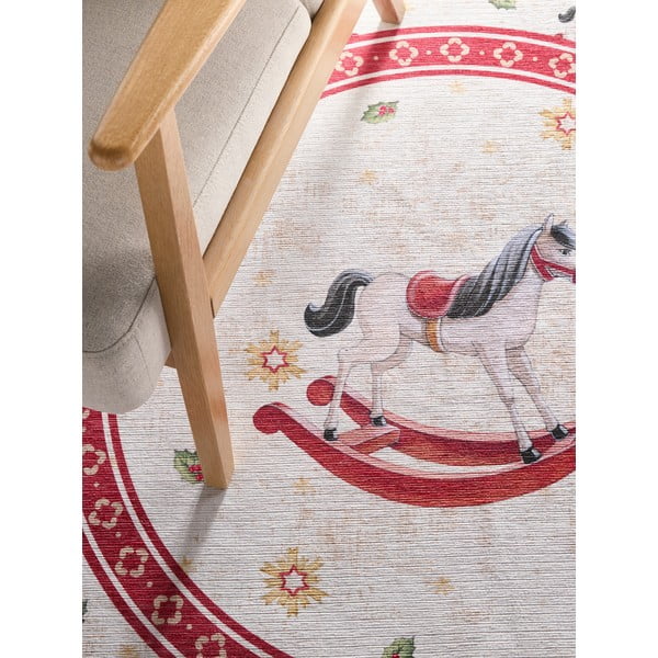 Червен  кръгъл килим с коледен мотив ø 160 cm Toy's Delight Rocking Horse – Villeroy&Boch-image-2