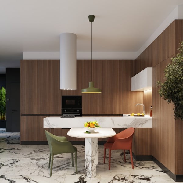 Зелено висящо осветително тяло ø 35 cm Vito – Sollux-image-2