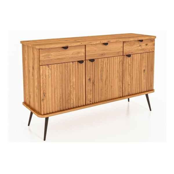 Нисък скрин от дъбова дървесина в естествен цвят 144x87 cm Kula - The Beds-image-3