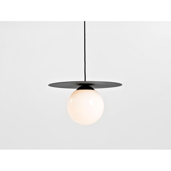 Черно висящо осветително тяло със стъклен абажур ø 40 cm Skiva Ball – CustomForm-image-3