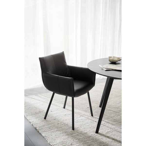 Черни тапицирани трапезни столове в комплект 2 бр. Hinckley – Rowico-image-1