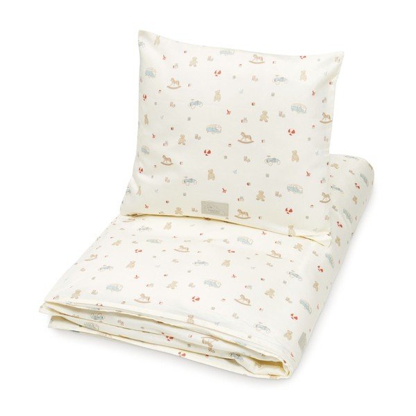 Светложълто детско спално бельо за детско креватче от органичен памук 100x140 cm Vintage Toys – Cam Cam Copenhagen