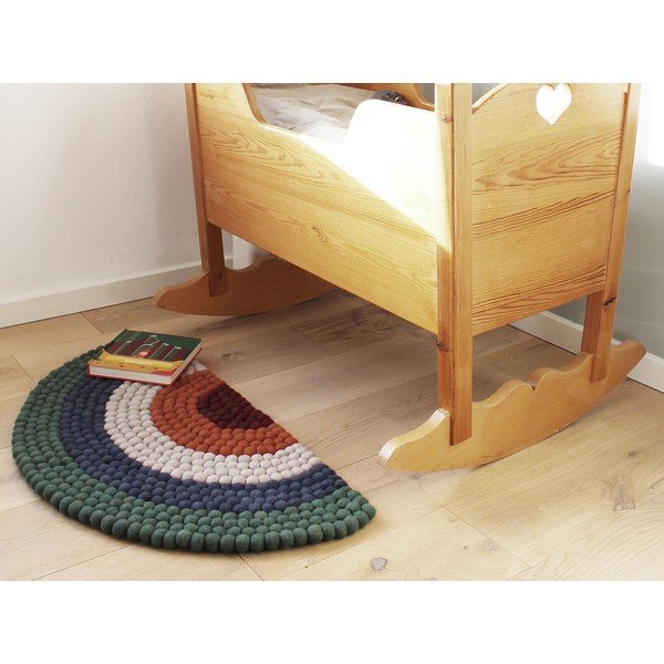Детски вълнен килим Ball Rugs Green Rainbow - Wooldot-image-4