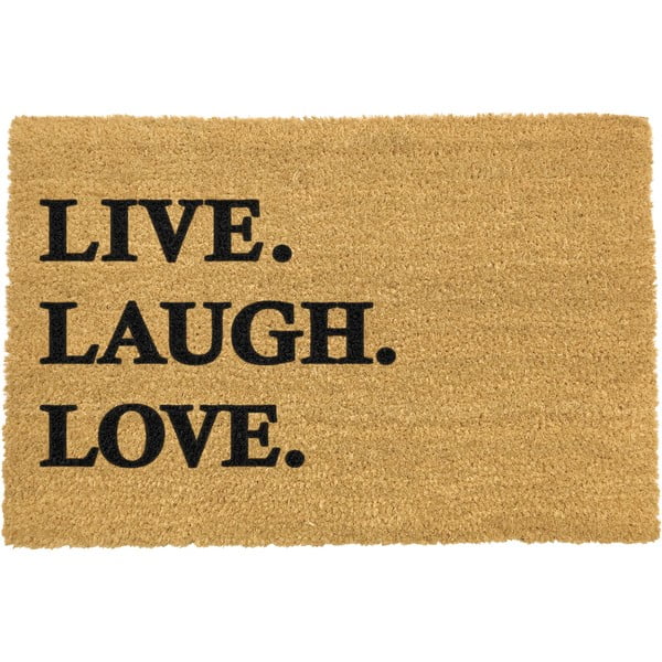 Постелка от естествени влакна Live Laugh Love, 40 x 60 cm Live Laught Love - Artsy Doormats