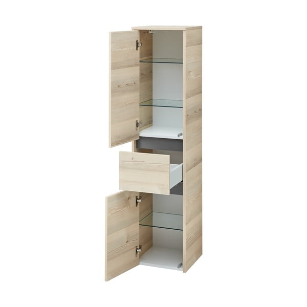 Шкаф за баня от декор от бор в естествен цвят 146x35 cm Quickset 393 – Pelipal-image-2