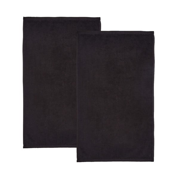 Черни бързосъхнещи памучни хавлиени кърпи от тери в комплект от 2 бр. 90x140 cm Quick Dry – Catherine Lansfield
