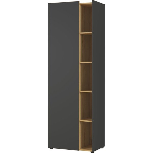 Тъмно сив шкаф за книги в дъб 62x188 cm Austin - Germania-image-2