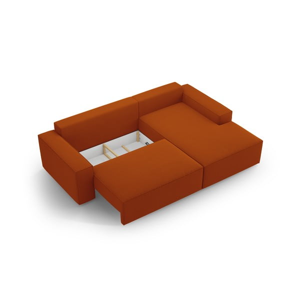 Сгъваем ъглов диван в тухлен цвят (десен ъгъл) Jodie – Micadoni Home-image-4