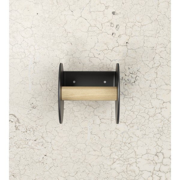 Черен стенен държач за тоалетна хартия Nupo – LIND DNA-image-2