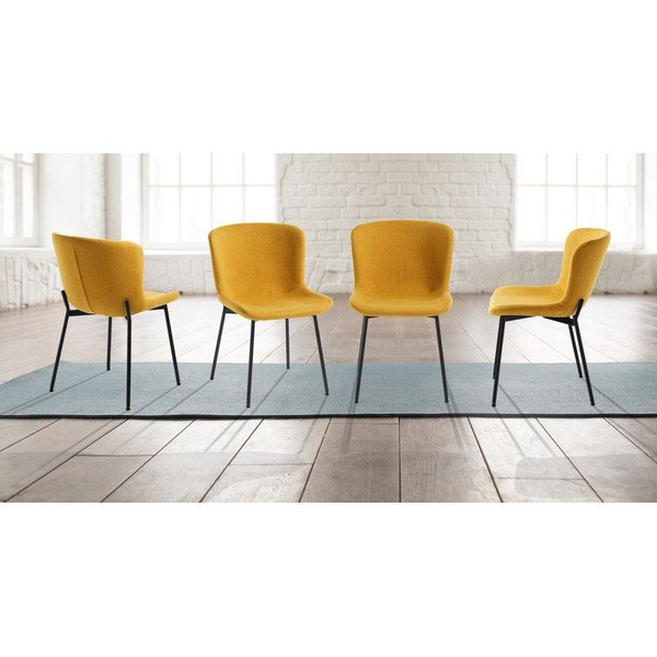 Трапезни столове в комплект от 2 бр. в цвят жълта охра Snug – Tomasucci-image-3