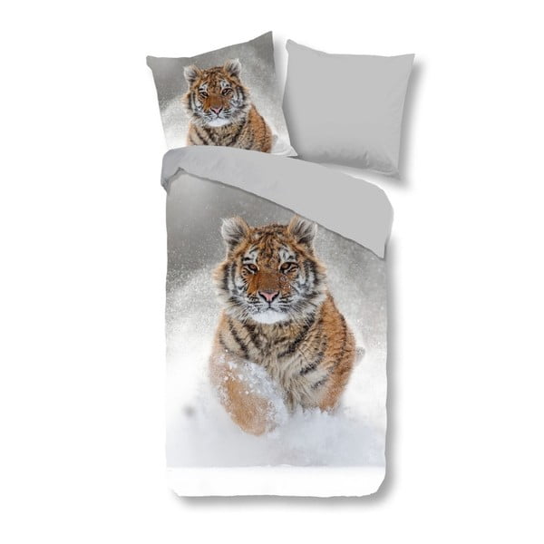 Dětské povlečení na jednolůžko z čisté bavlny Good Morning Tiger, 140 x 200 cm