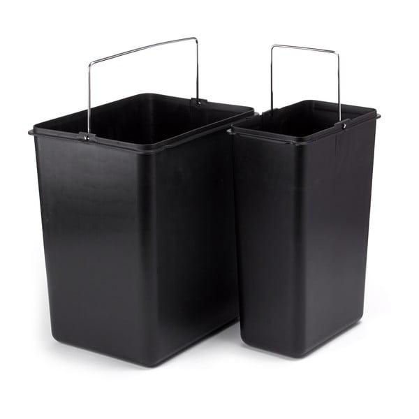 Стоманено кошче за боклук за рециклиране с педал в матово сребрист цвят 18+8 l Tri Selectif – MSV-image-2