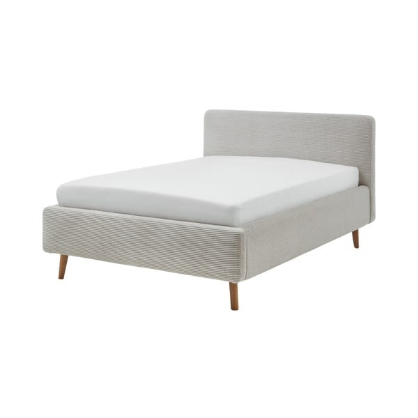 Бежово единично легло 120x200 cm тапицирано без ламелно дъно Mattis – Meise Möbel