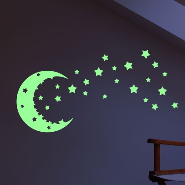 Комплект стикери за стена с луна и звезди - Ambiance