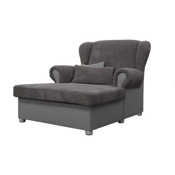 Кафяво-сив шезлонг от рипсено кадифе Lord – Ropez