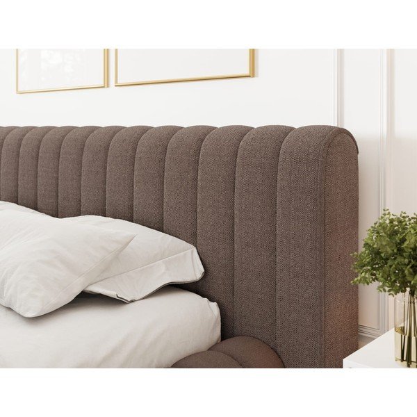 Кафяво двойно тапицирано легло с място за съхранение и включена подматрачна рамка 140x200 cm Carilla – ELTAP-image-4