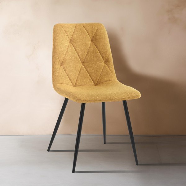 Трапезни столове в комплект от 2 бр. в цвят жълта охра Mesh – Tomasucci-image-1