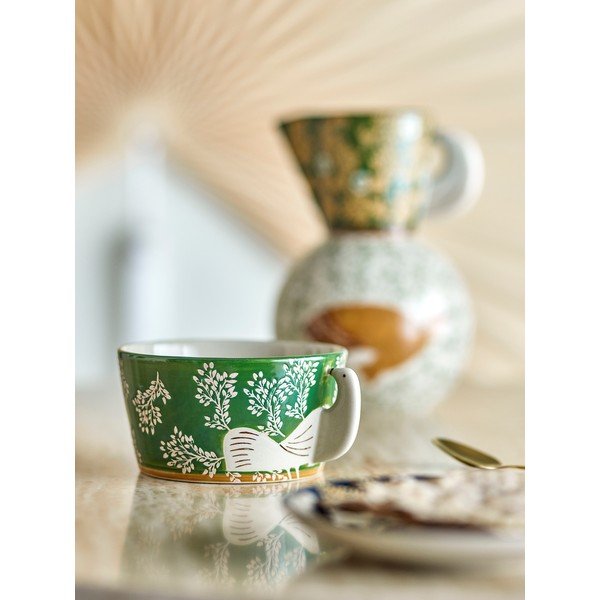 Зелена глинена купичка за супа 460 ml Hezha – Bloomingville-image-1