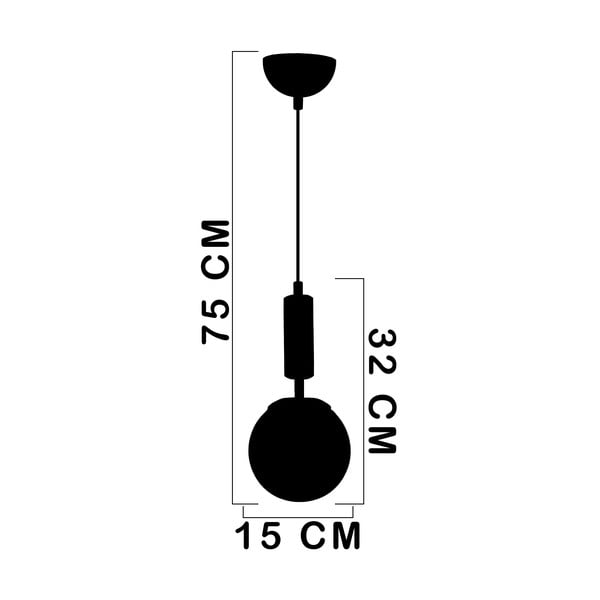 Черно-бяла висяща лампа със стъклен абажур ø 15 cm Hector - Squid Lighting-image-2