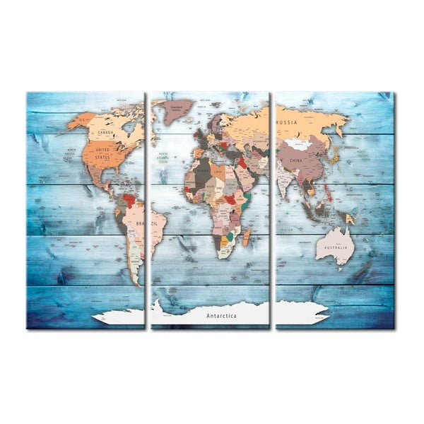 Дъска с многокомпонентна карта на света Bimago , 120 x 80 cm Sapphire Travels - Artgeist