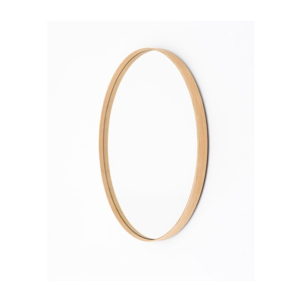 Стенно огледало с рамка от дъбово дърво , ⌀ 66 cm Glance - Wireworks-image-1