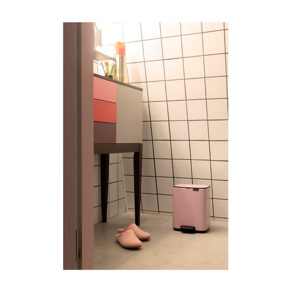 Розово стоманено кошче за боклук с педал 4 l Bo – Brabantia-image-1