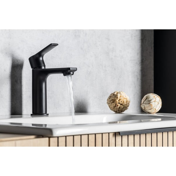 Матово-черна стояща батерия за мивка Pax – Sapho-image-3