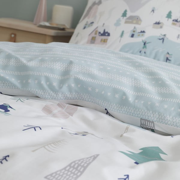 Бяло двойно  памучно спално бельо 200x200 cm Winter Fun – Bianca-image-3