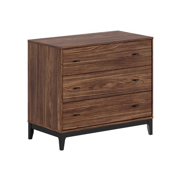 Скрин от декор от орех в тъмно естествен цвят 100x89x55 cm Ilyas – Vipack