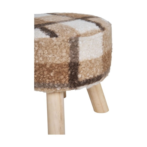 Бяло-кафява табуретка  от букле Aberdeen – House Nordic-image-2