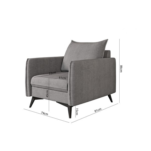 Сиво кресло Juli Bis – Ropez-image-3