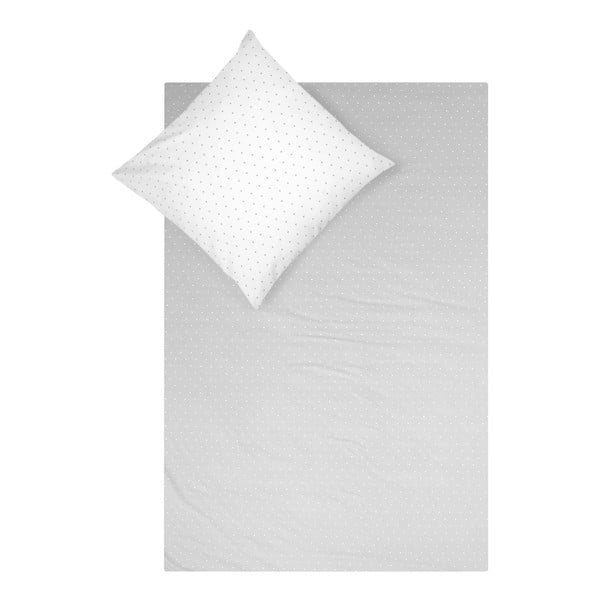 Бяло и сиво фланелено спално бельо за единично легло Fovere , 135 x 200 cm Betty - Westwing Collection
