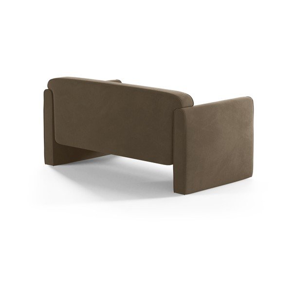 Кафяво-сив кадифен диван 140 cm Abby – Micadoni -image-2