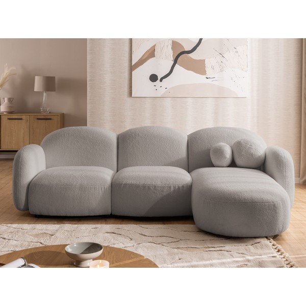 Сив ъглов диван от букле (десен ъгъл) Orbit – Ropez-image-1