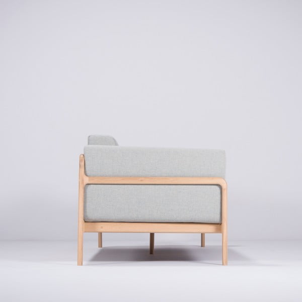 Синьо-сив диван с конструкция от дъбова дървесина , 240 cm Fawn - Gazzda-image-2