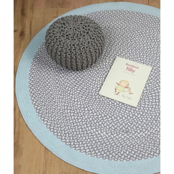 Детски син килим ръчна изработка , ∅ 120 cm Brenda - Nattiot-image-2